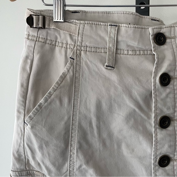 JAG Jeans Boardwalk Button Front Cargo Utility Mini Skirt Bay Twill Khaki Tan - Picture 3 of 10